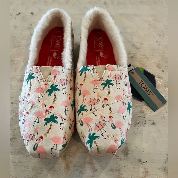 TOMS Alpargata Holiday Flamingo slip-on shoe NWT | size 7 - Picture 1 of 7